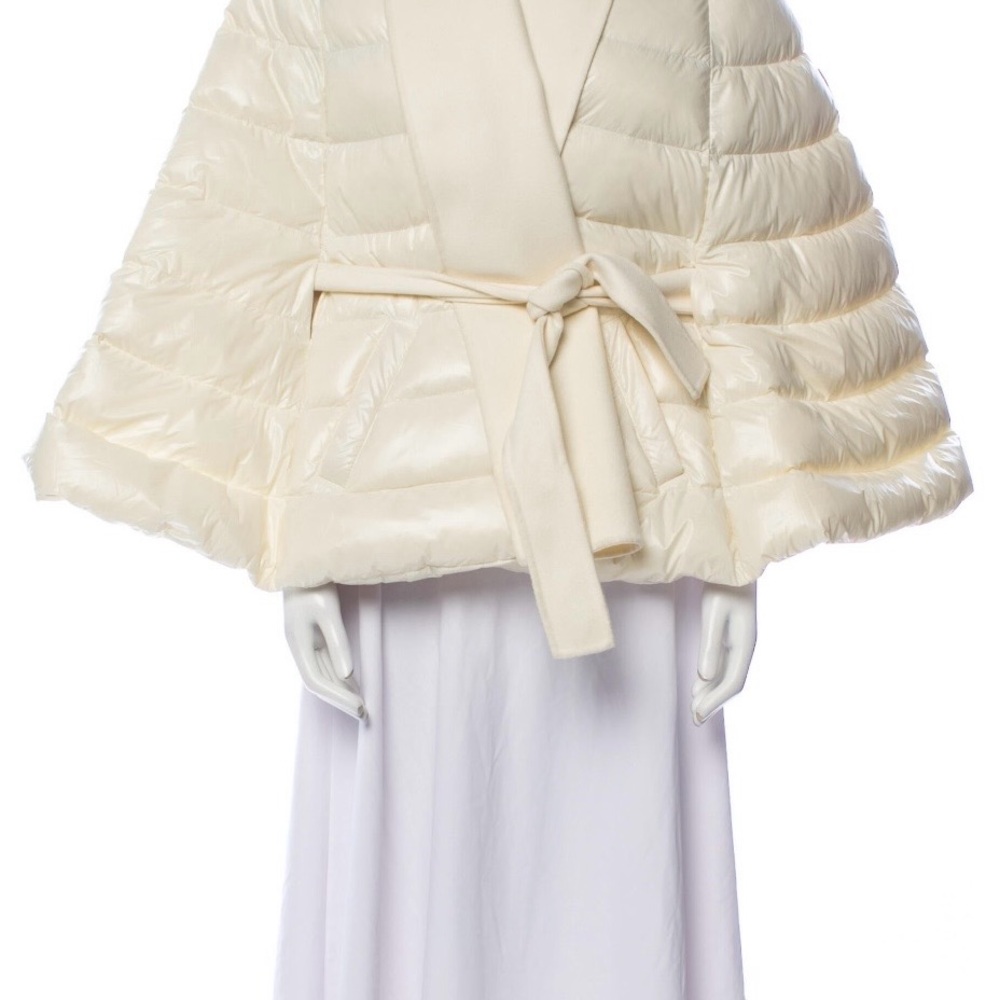Mackage Cream Quilted Belted Cape